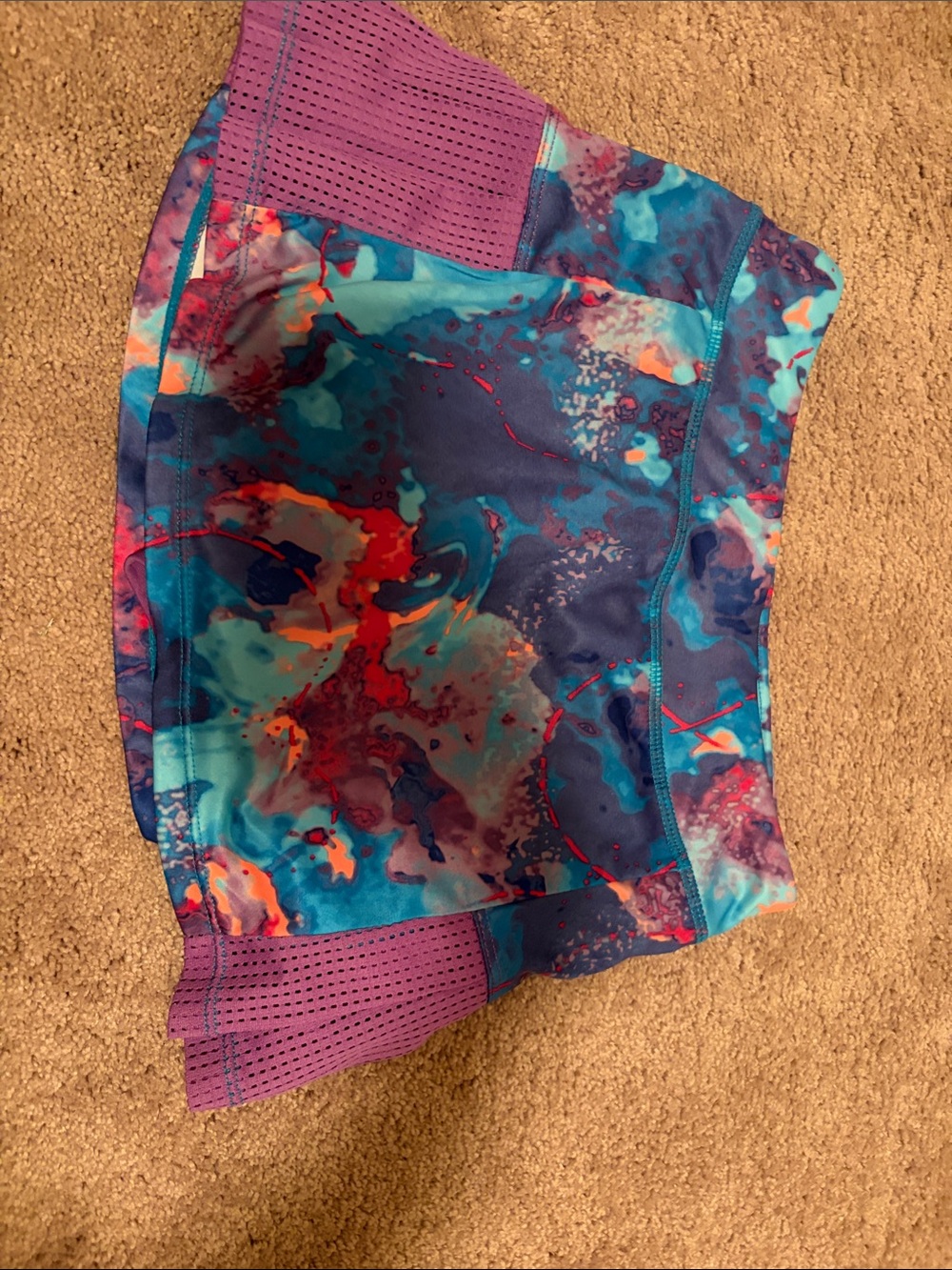 Champion Multicolor Athletic Shorts with Purple Waistband